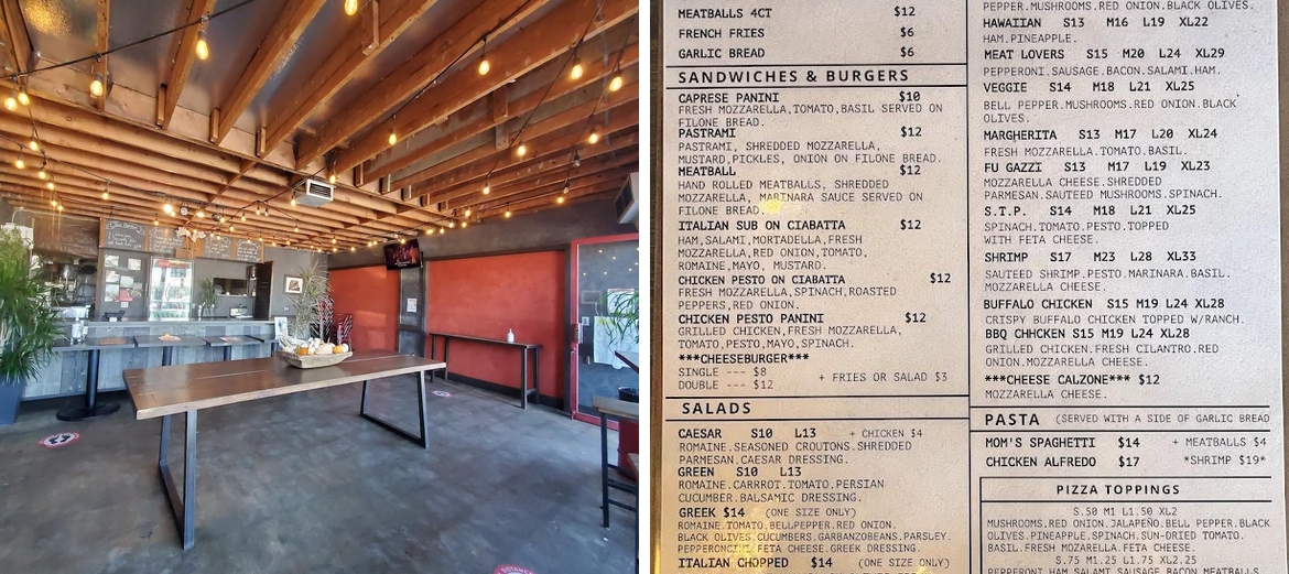 Plank 47 Pizza Menu